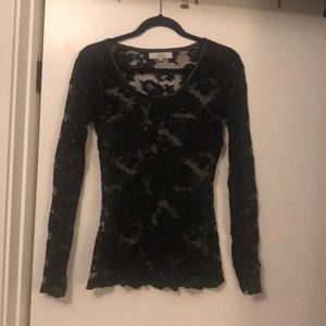 Robert Rodriguez Stretch Lace long sleeve shell